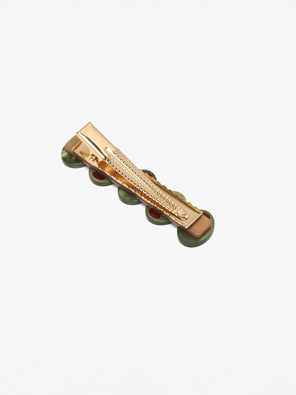 Sparkly Olive Alligator Hair Clip