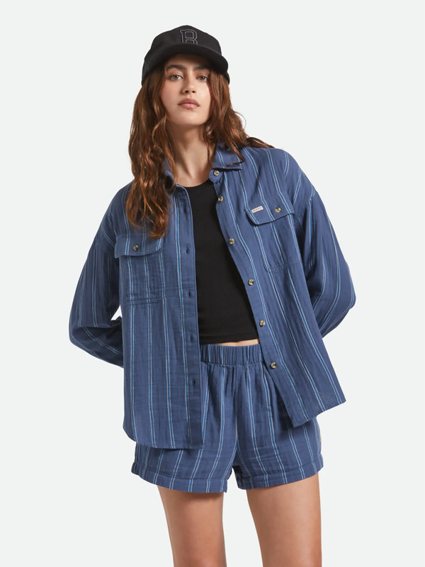 Wandering Overshirt: Berring Sea/White (FINAL SALE)