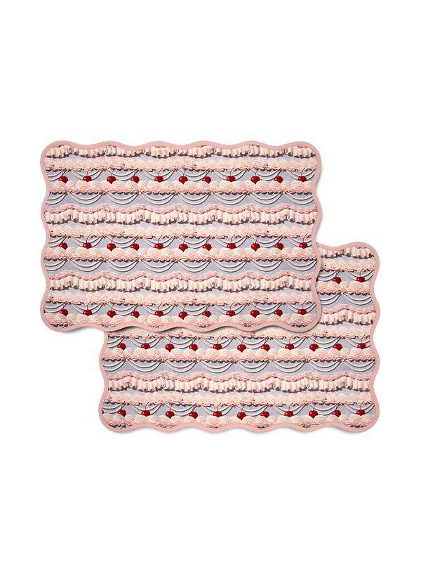 Betty Buttercream Frosting Scalloped Placemats: Set of 2