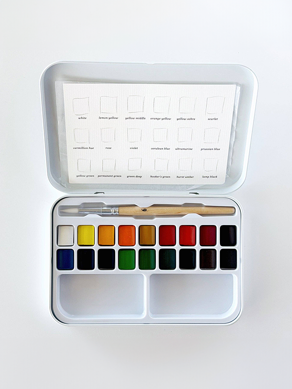 Watercolor Paint Set: 18 Colors with Brush