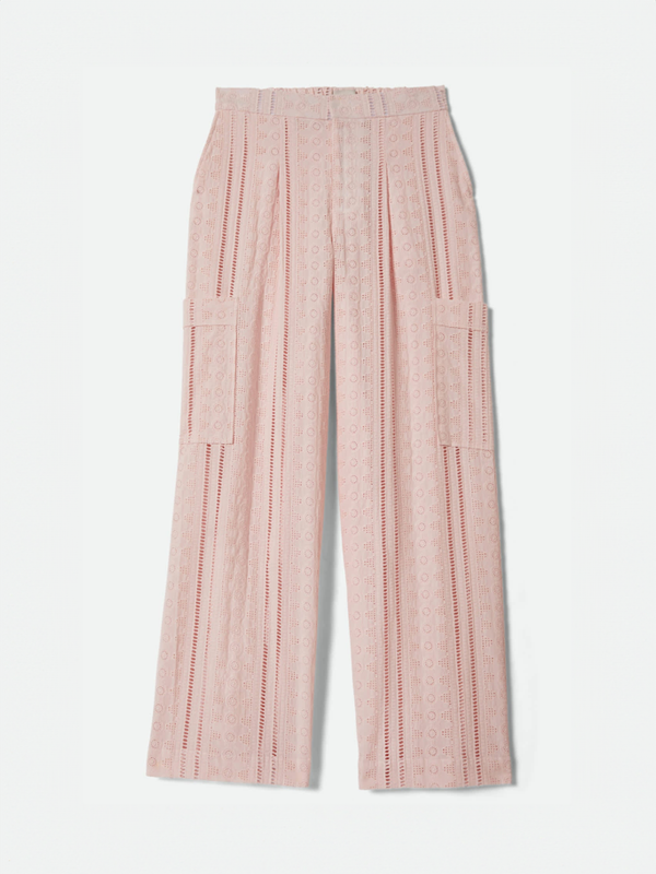 The Mercer Wide Leg Trouser Pant: Chalk Pink