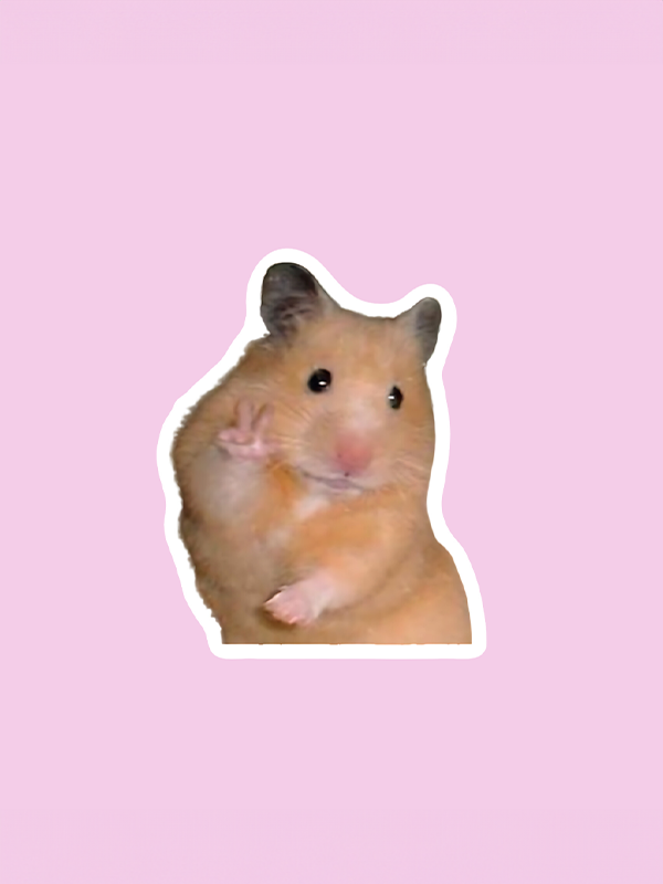 Peace Sign Hamster Sticker