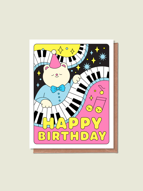 Happy Birthday Piano Card