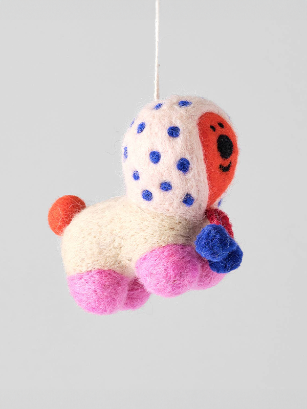 Hanging Felt Ornament: Pom Pom Pup