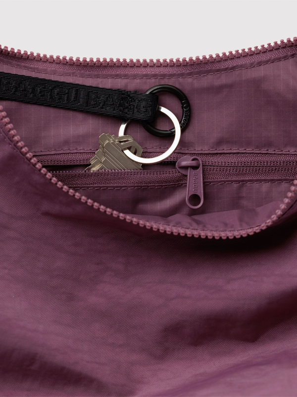 Medium Nylon Crescent Bag: Wild Plum