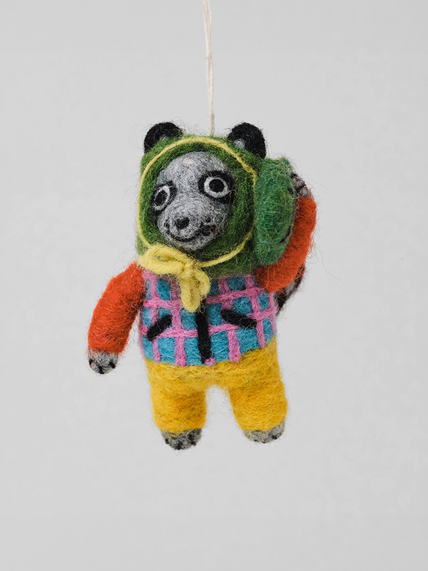 Hanging Felt Ornament: Raccoon