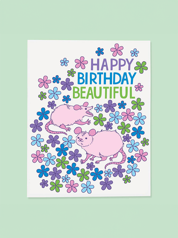 Opossum Birthday Card