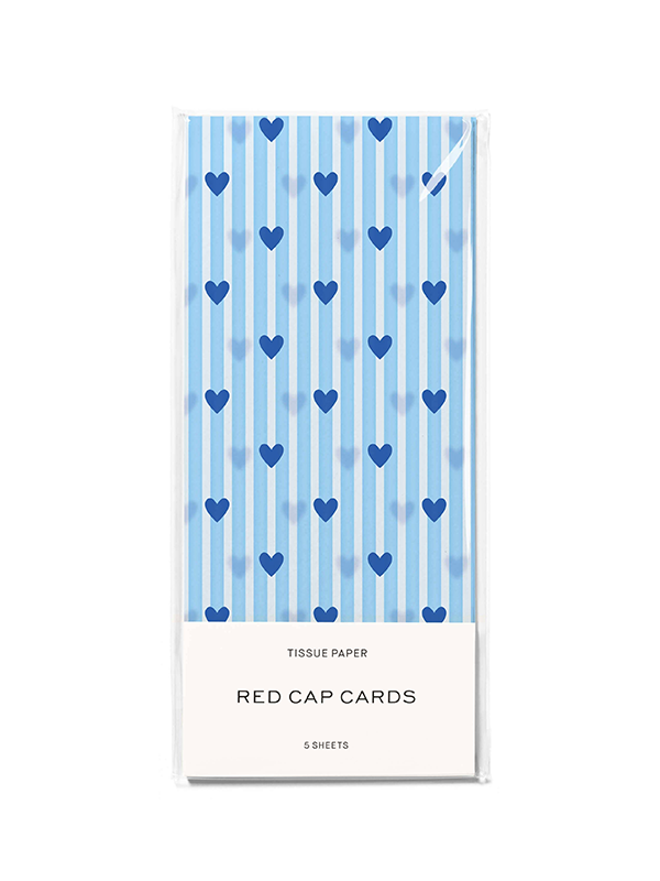 Blue Hearts Tissue Paper