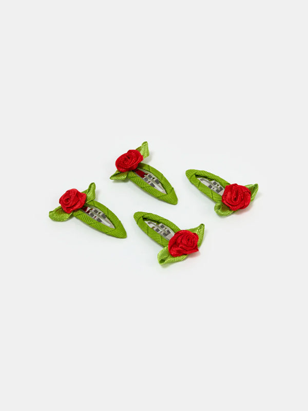 Rosette Snap Clips: Red