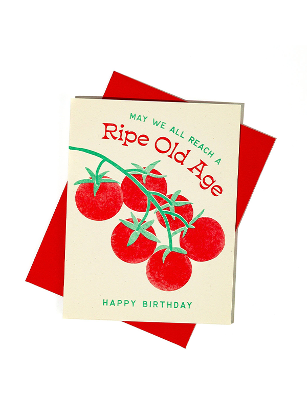 Ripe Old Age Tomato Birthday Card