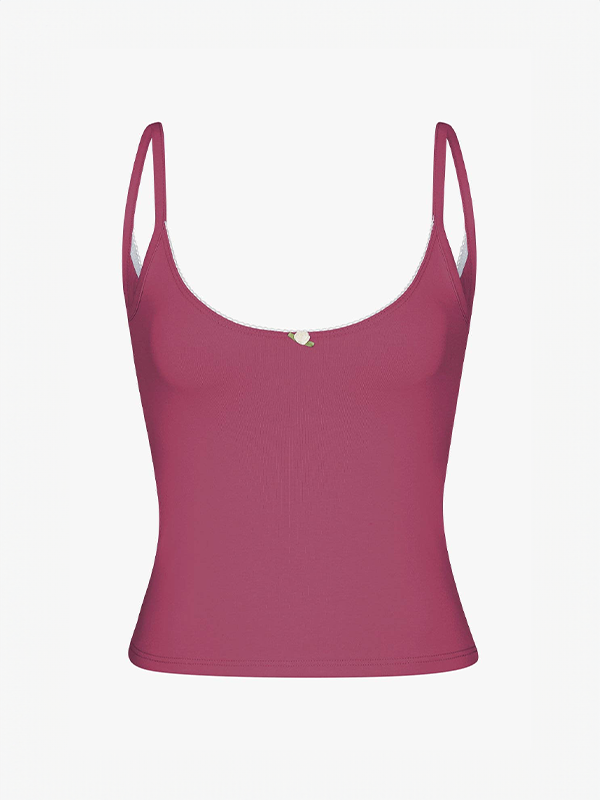 Scoop Back Cami: Rose