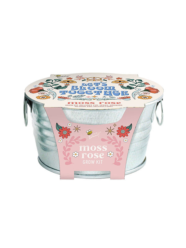 miniature rose seeds Mini Galvanized Basin Grow Kit Moss Rose