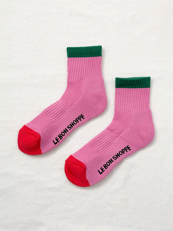 Color Block Girlfriend Socks: Rose Green