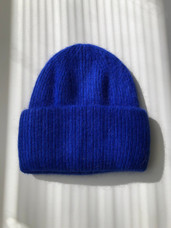 Royal Angora Beanie: Royal Blue