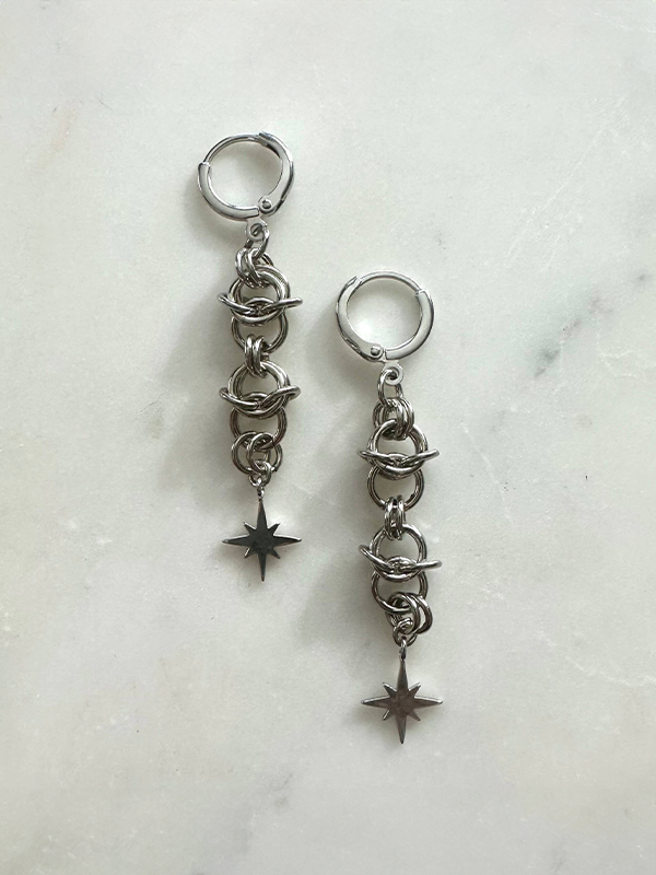 Cosmic Starburst Chainmail Earrings