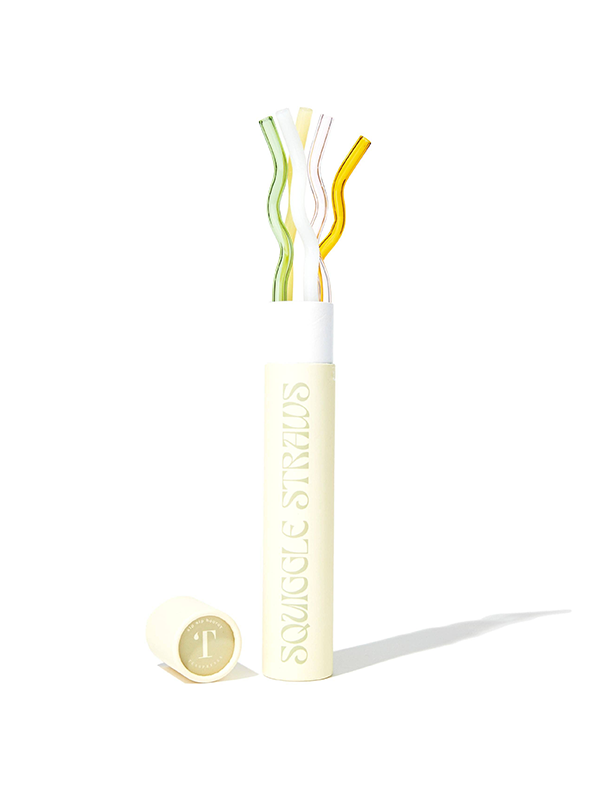 Squiggle Glass Straws: Set of 5