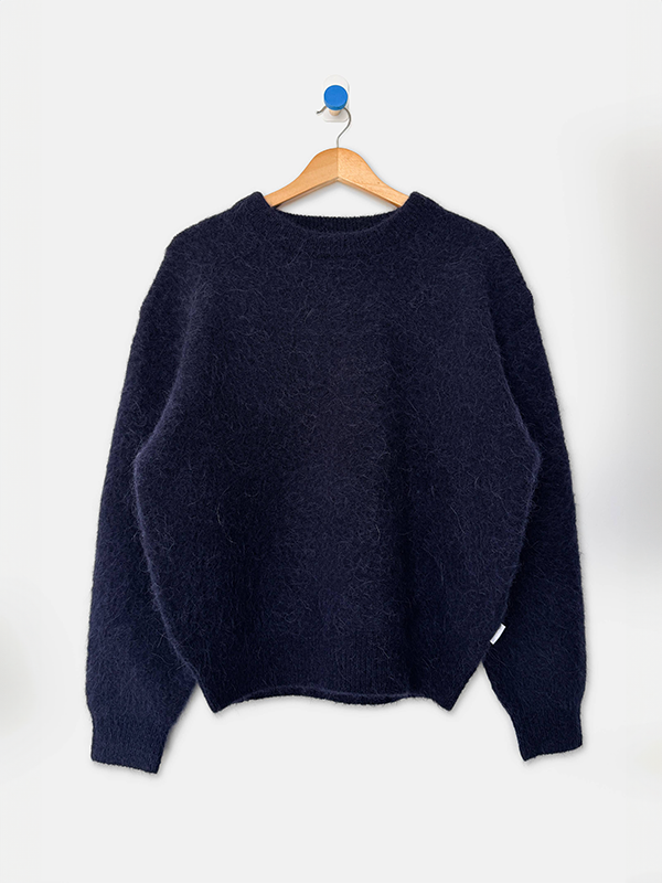 Elio Crew Neck Alpaca Sweater: Navy