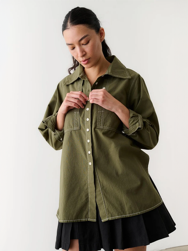 Noble Collared Shirt: Olive