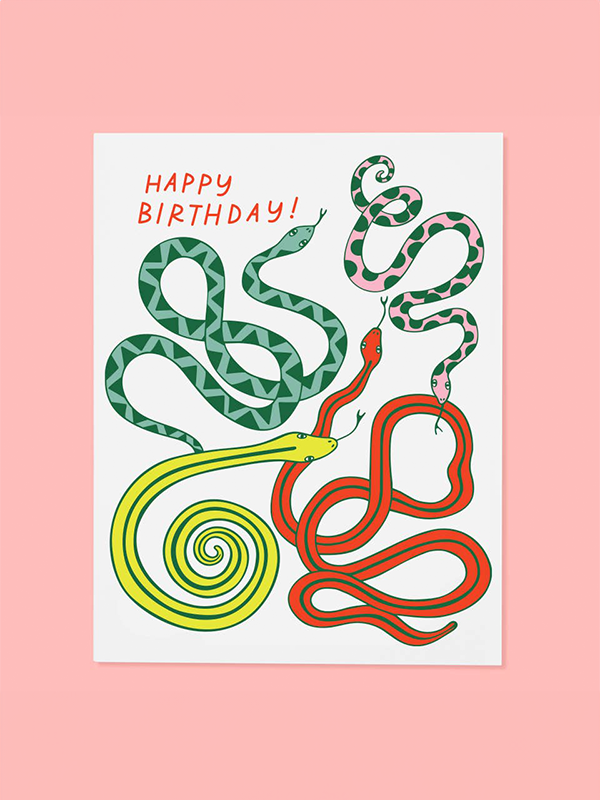 Snakes Birthday Card