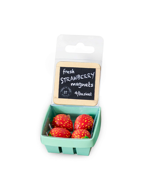 Strawberry Magnets: Set of 4