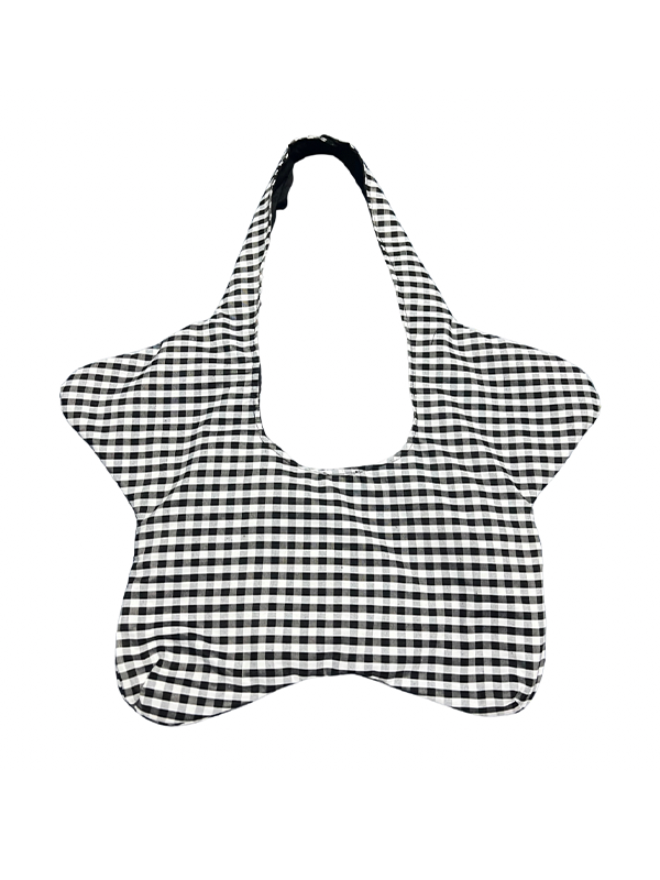Black Gingham Star Tote
