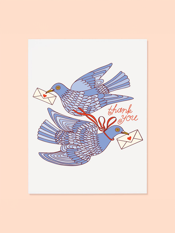 Carrier Pigeon Thanks Card