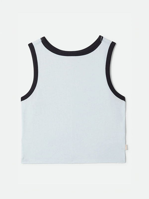 Carefree Organic Garment Dyed Cropped Tank: Blue Aura
