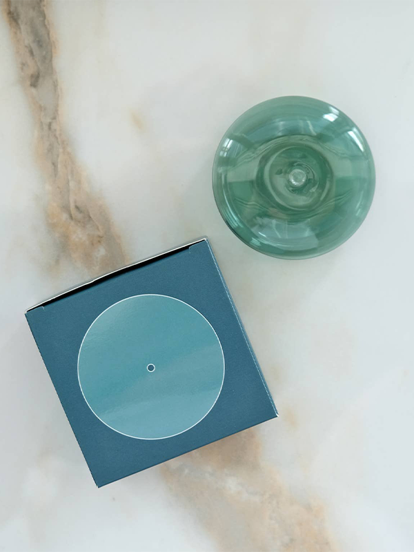 Glass Bubble Incense Holder: Teal