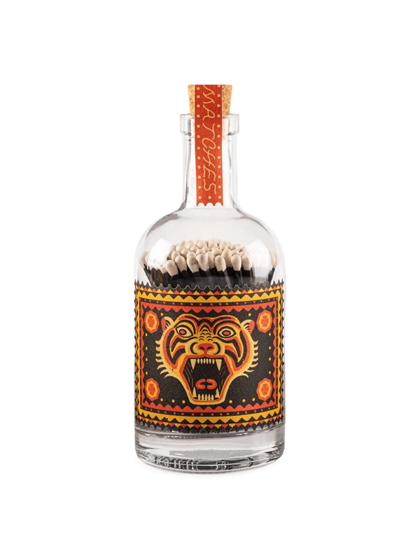 Glass Bottle Safety Matches: Roar!