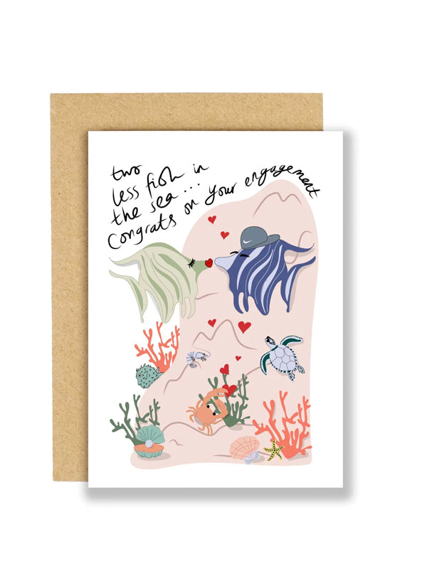 Two Less Fish In The Sea Engagement Card