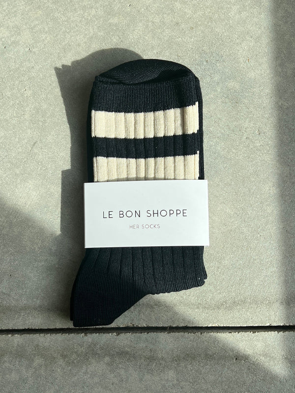 Her Socks: Varsity Black