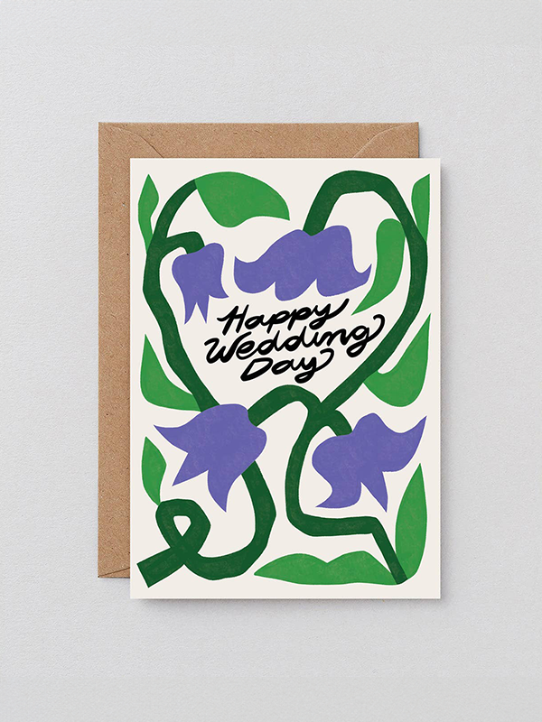 Happy Wedding Day Flowers Card