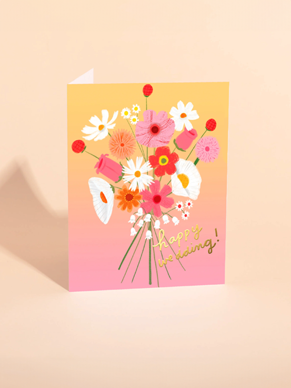 Happy Bouquet Wedding Card