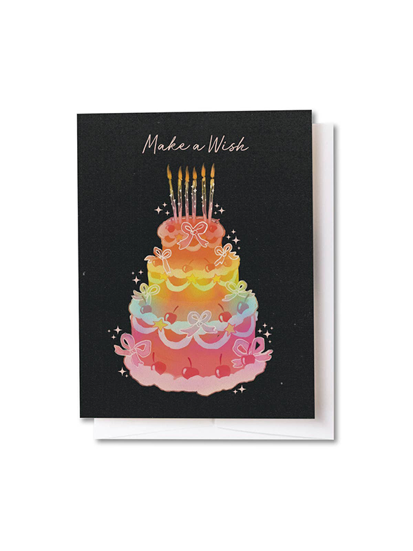 Make A Wish Rainbow Cake Card