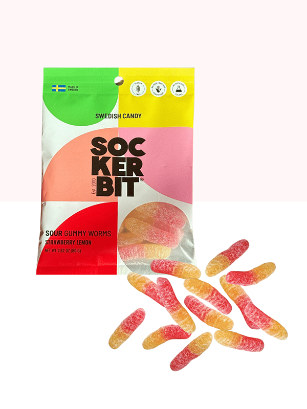 Sour Gummy Worms Swedish Candy Bag
