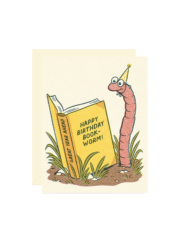 Bookworm Birthday Card