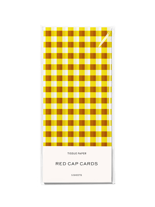 Gold and Yellow Gingham Tissue Paper