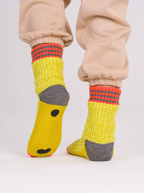 Varsity Knit House Socks: Golden Olive