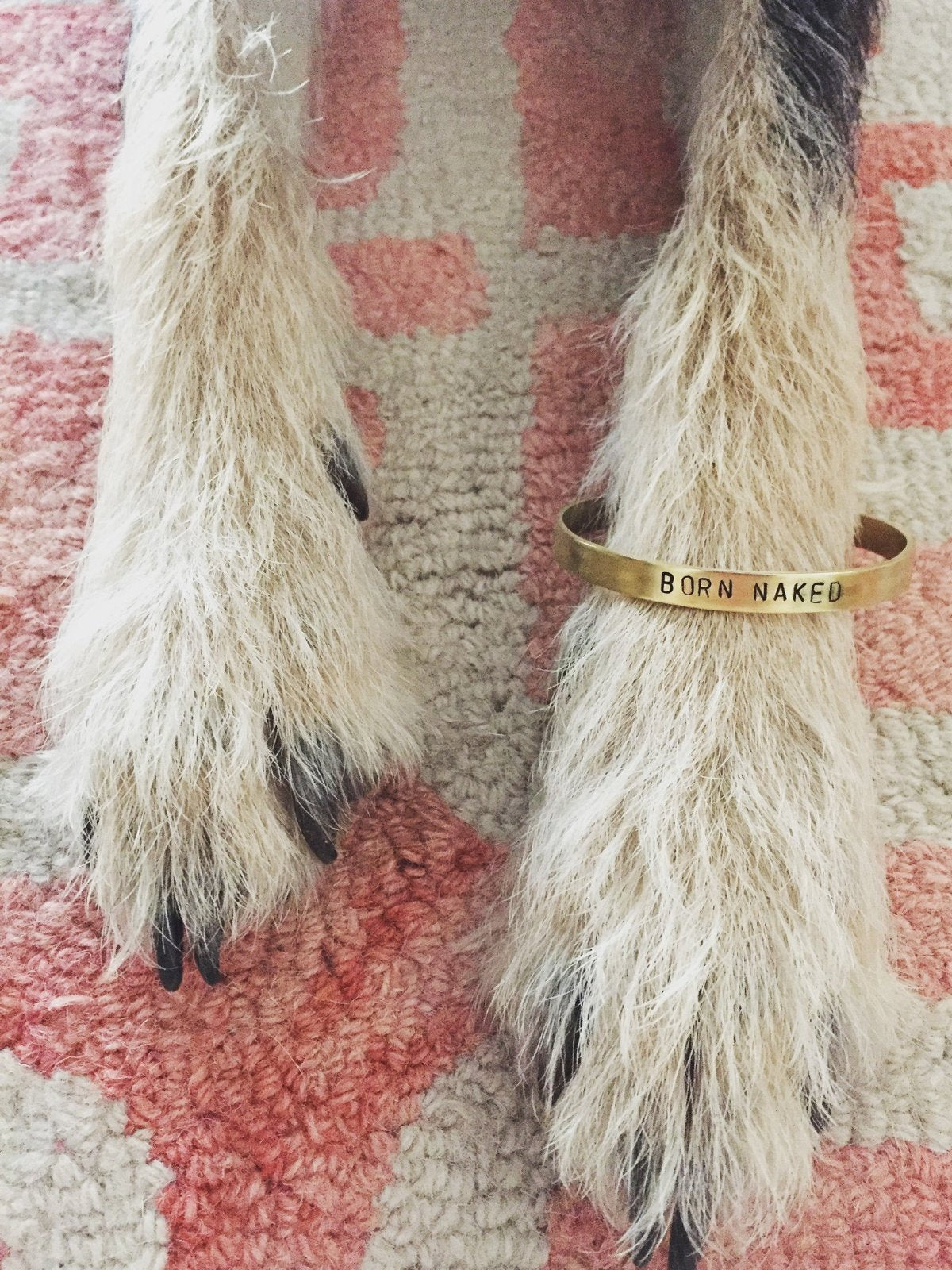 Hand Stamped Skinny Brass Cuff