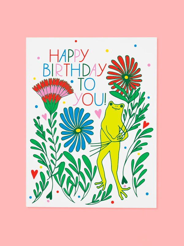 Froggy Bouquet Birthday Card