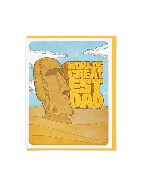 World's Greatest Dad Moai Card