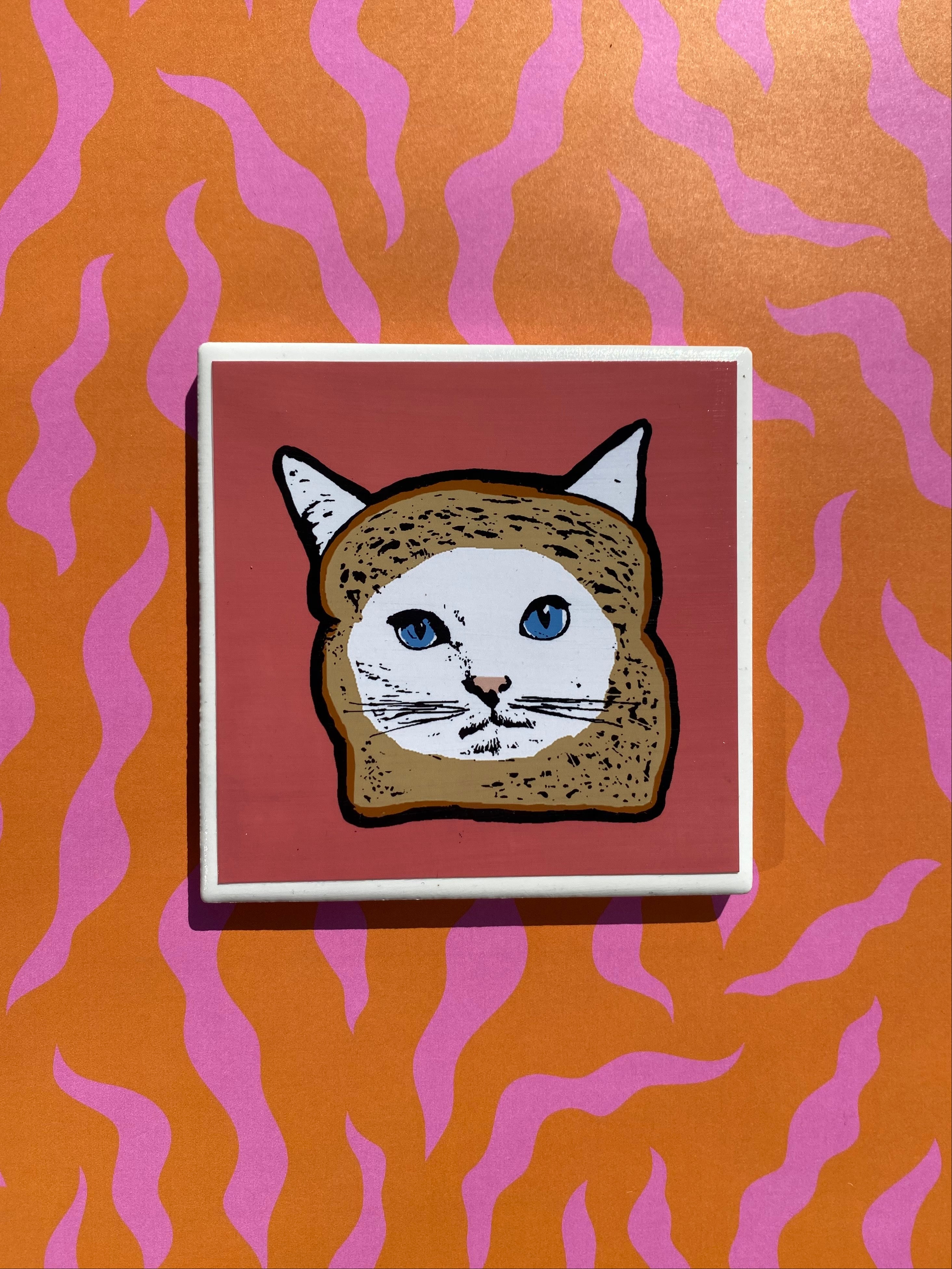 Pop Art Coaster: Bread Cat