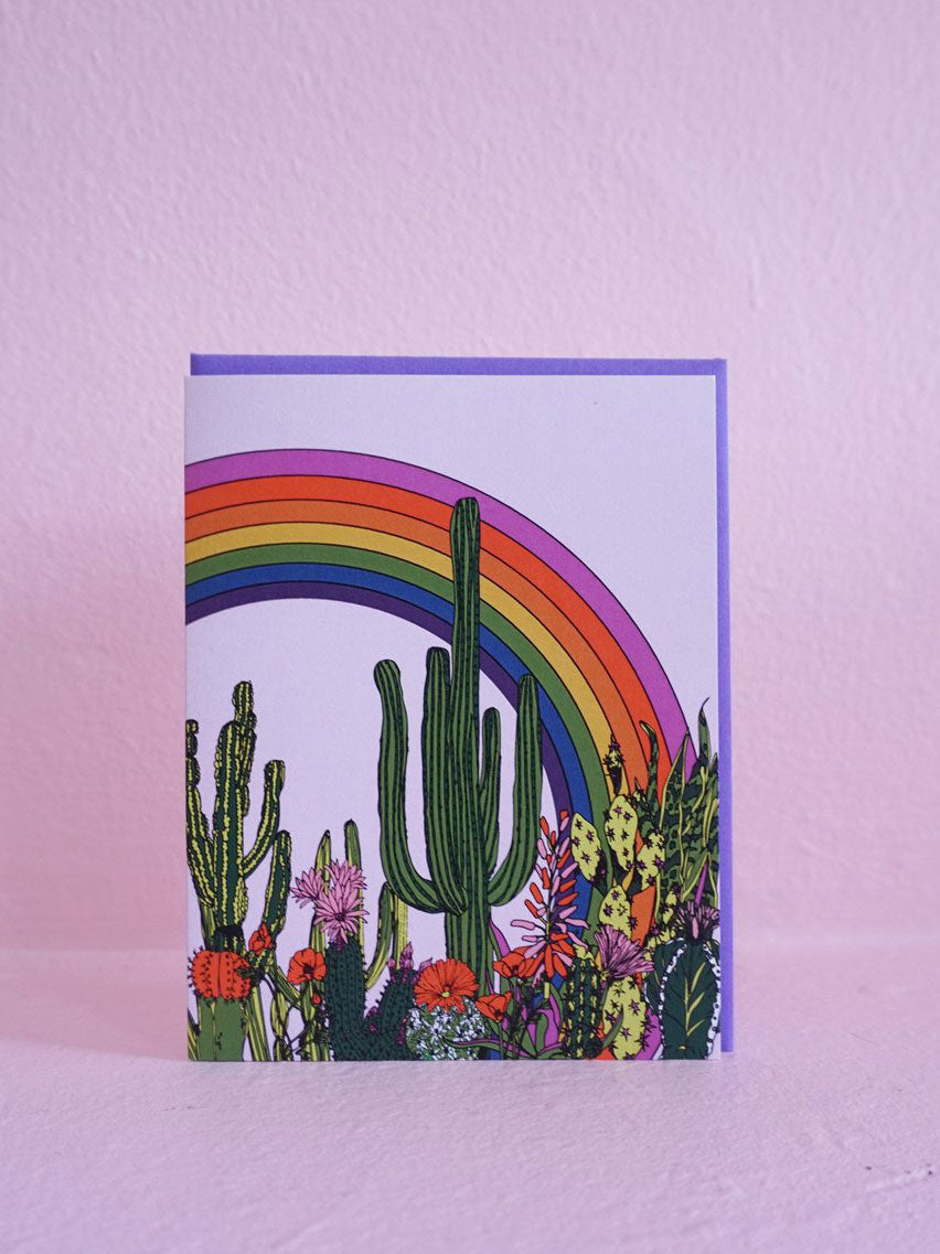 Rainbow Cactus Card