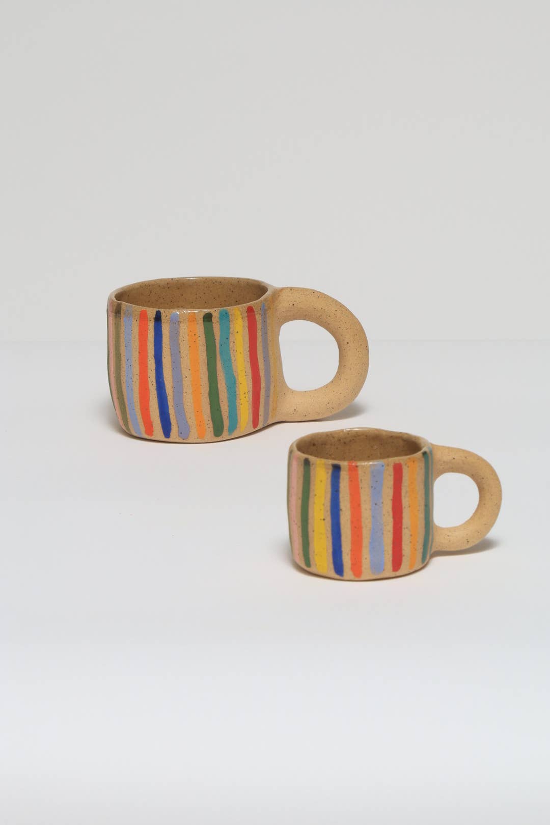 Striped Espresso Cup: White