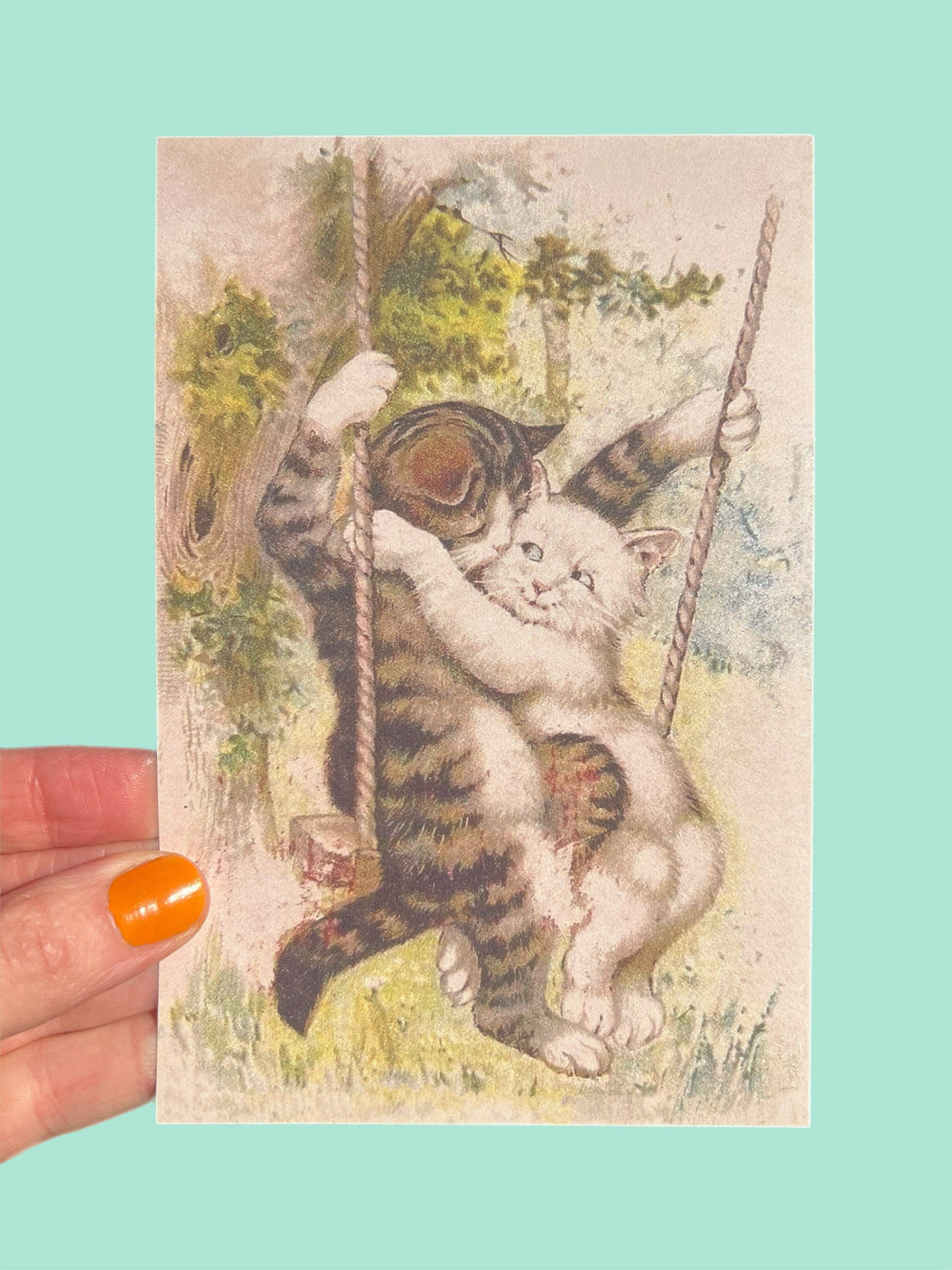 Cats on a Swing Postcard