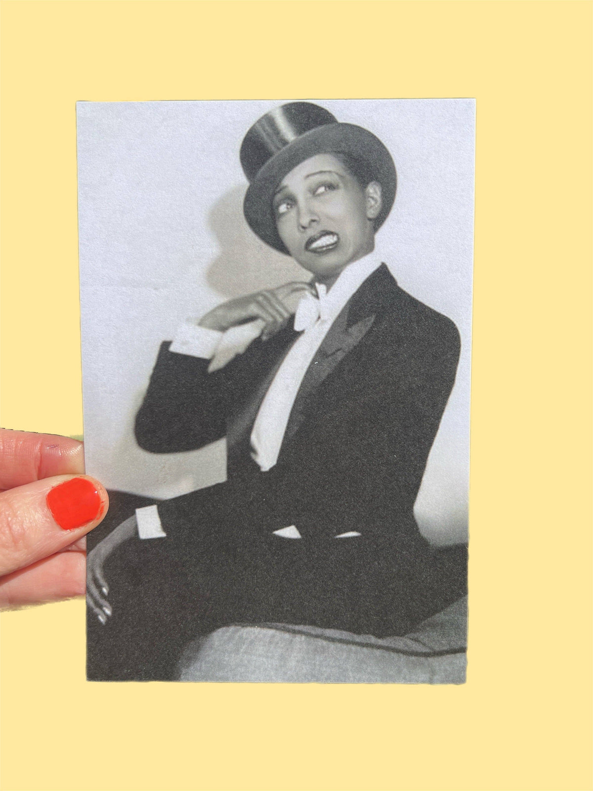 Josephine Baker in Drag Postcard