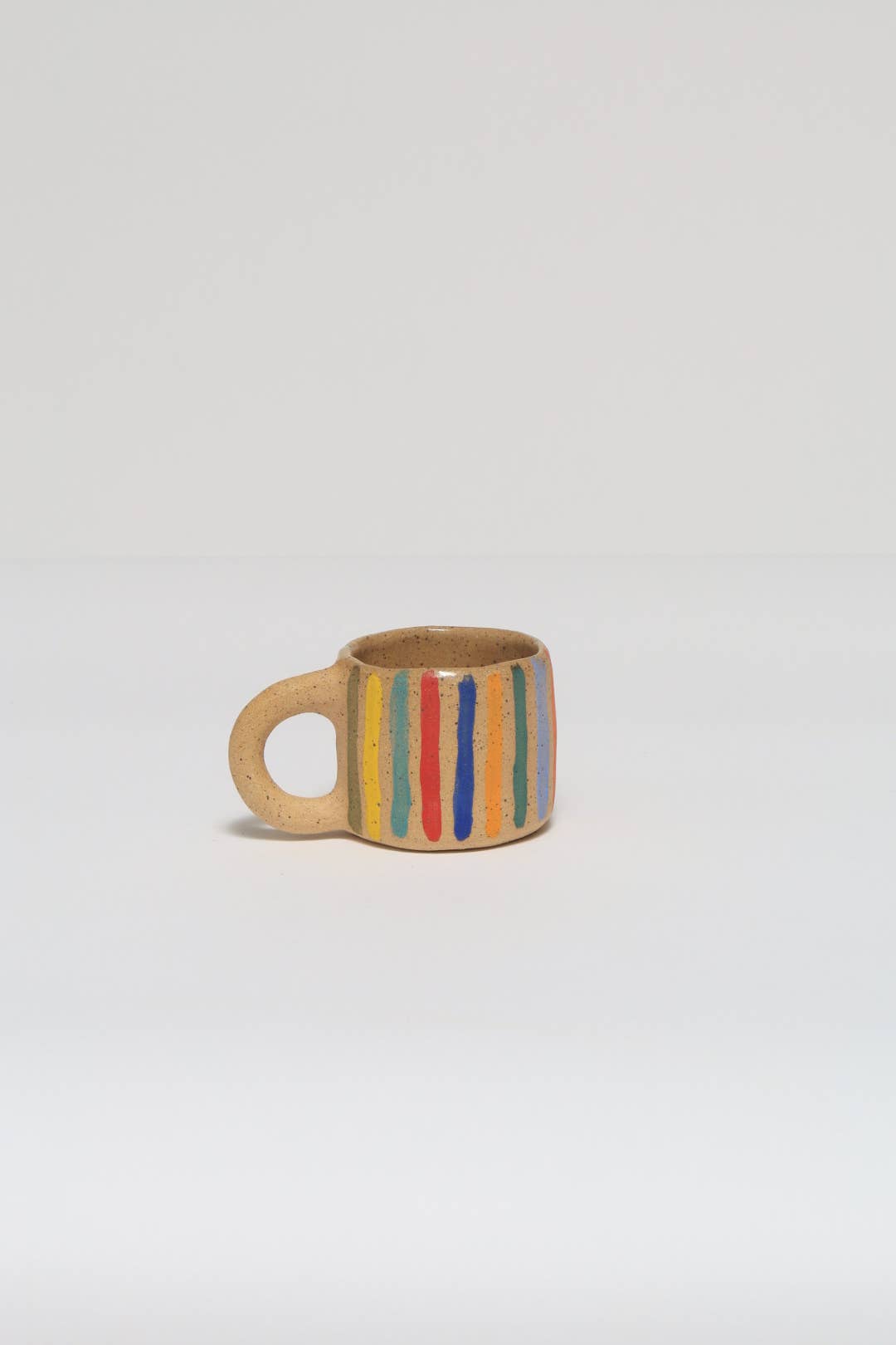 Striped Espresso Cup: White
