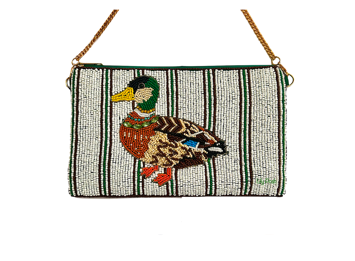 Beaded Crossbody Bag: Duck