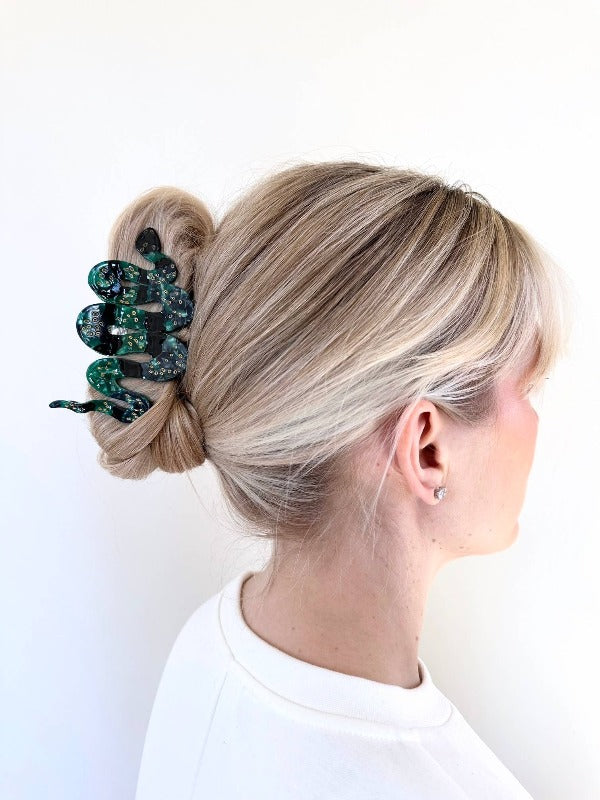 Snake Claw Hair Clip: Green
