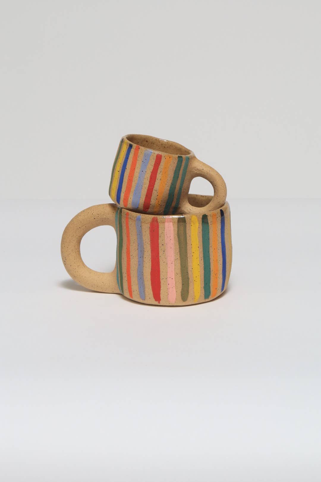 Striped Espresso Cup: White